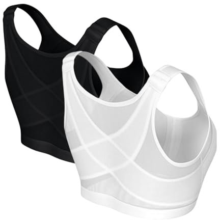 AMDOLE Forme Science BH zur Haltungskorrektur für Damen, Frontverschluss, bügellose Rückenstütze, vollständige Abdeckung, Sport-BH, 2er- Und Bustier Damen (Navy, XXL)
