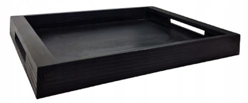 PLATEAU EN BOIS NOIR pour servir serveur 45x35 pin