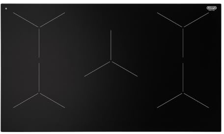 De'Longhi NSI 952 Plaque de cuisson à induction 90 cm, vitrocéramique noir, commandes tactiles, 5 zones de cuisson, Booster, verrouillage des touches