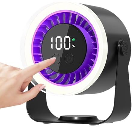 Genérico Ventilador De Escritorio Refrescante,Ventilador Silencioso con 10 Velocidades | Recargable Bajo Ruido Carga USB Económico Para Salón Autocaravana Dormitorio Camping Viajes