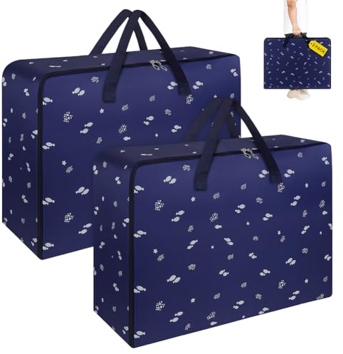 HOTUT Grande Borse Trasloco per Vestiti,105L Borse Stoccaggio Vestiti con Cerniera e Manici,Trasloco Impermeabili in Tessuto Oxford 600D per Abbigliamento Coperte Piumoni