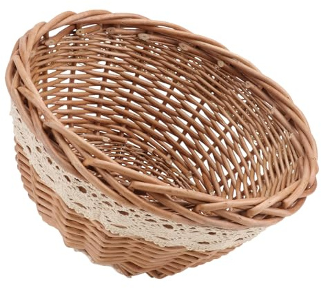 DIYEAH Coprivivande in Rattan Intrecciato Mano Cestino Porta Alimenti per Casa Copertura Protettiva per Cibo Design Elegante in Legno Naturale