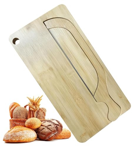 Cortador De Levada,Cuchillo Inoxidable En Forma De,Set De Bandeja De Servicio De Madera | Para Mano Izquierda Y Derecha Bagels Pasteleros Cocina Casa Restaurante Y Apartamento