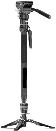 Generico Treppiede monopiede COMAN M1 in fibra di carbonio con piastra a sgancio rapido for supporto for fotocamera DSLR Supporto leggero da viaggio con sollevamento con un clic(M1 Pro V5)