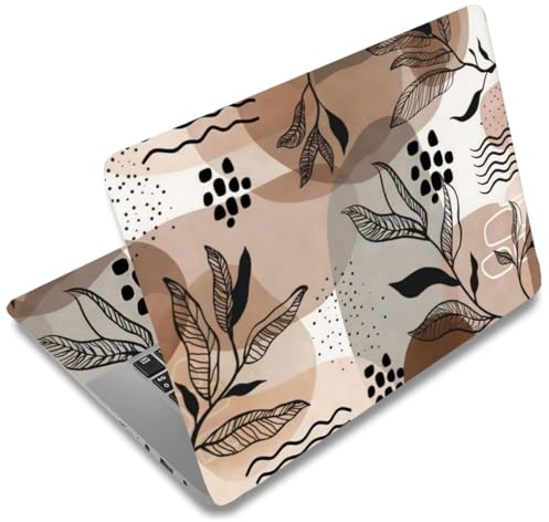 SUPERDANT Universal Laptop Skin Sticker 3Pcs Pack 38x27cm Boho Leaf Print PVC Trimmable Cover Reusable Decal Fits 12 13 14 15 15.6 Inch Notebook Gift-Ready Colorful