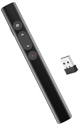 Annadue Presentatore Clicker per Presentazioni Presentatore Remoto Wireless Puntatore a Lungo Raggio per Presentazioni Controllo 2,4 GHz 30 M Puntatore Rosso 650 Nm con Ricevitore