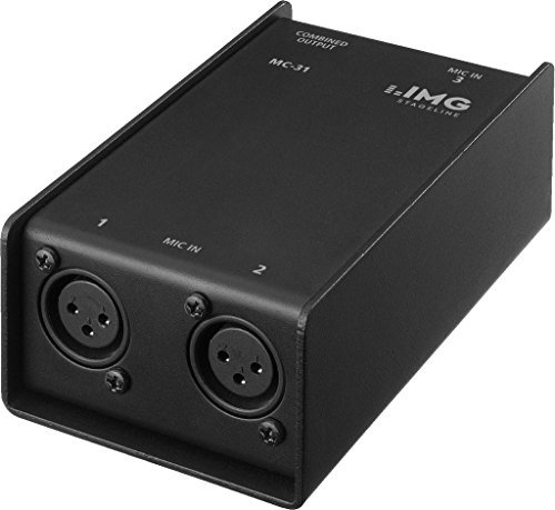 IMG 251690 Stageline MC-31 Combinateur de microphone 3 voies pour connecter 3 microphones à une table de mixage par exemple Noir