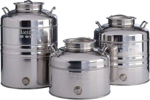 LA NUOVA SANSONE Fût INOX pour Huile Liquide Alimentaire SERTI 15L