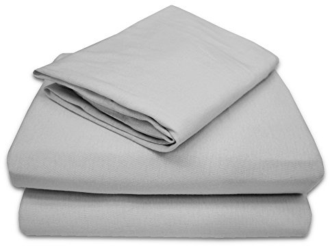 TL Care 100% Natural Cotton Jersey Knit 3-Piece Toddler Sheet Set, Gray, Soft Breathable, for Boys and Girls