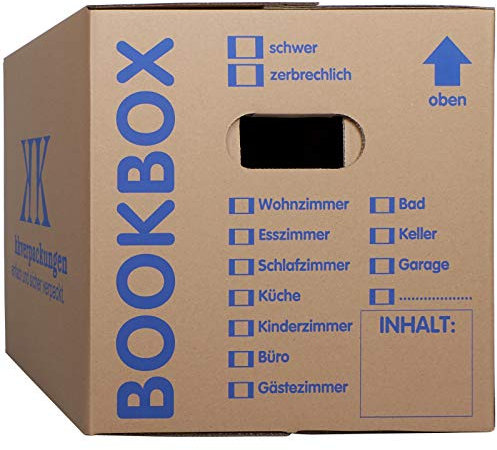 10 Bücherkartons 2 wellig in Profi Qualität Bookbox