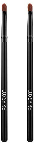 Luxspire [2 Pezzi] Pennello per Labbra, Pennelli Strumenti Make Up Accessori Trucco in Fibra Sintetica per Rossetto, Tinta Labbra, Balsamo, Gloss - Nero