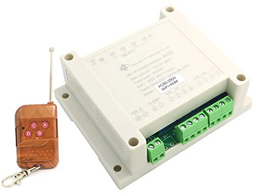 DollaTek 4 Wege WiFi Fernbedienung Wireless Smart Switch DIY Home Timing/Verzögerung Self-Latching/Inching/Interlocking Relais - haben Shell 220V + 433M Fernbedienung