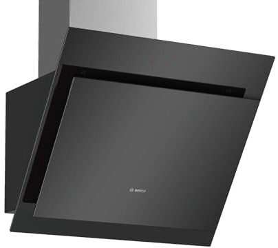 Bosch Serie 4 DWK67CM60 - Campana de cristal negro, 60 cm, Inclinada, Tecnología TouchControl