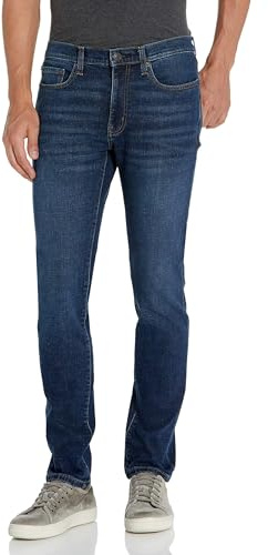 Amazon Essentials Jeans Elasticizzati Skinny - Colori Fuori Produzione Uomo, Blu Scuro Vintage, 34W / 33L