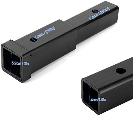 Rallonge D'Attelage De Remorque, Extension D'Attelage De Remorque, Tubes Carrés En Acier De 5000 LB Pour Remorques Pour Porte-Vélos À Montage Sur Attelage De Récepteur De Classe 3/4 2 Pouces