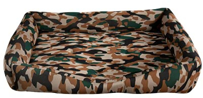 EVERGREENWEB Hundebett, weich, mit wendbarem Kissen, Größe 90 x 115 cm, Farbe Militärfarben, Komfort für große Hunde, Matratze für große Hunde, Yago