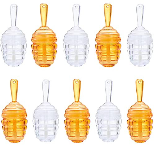FZBNSRKO Lot de 10 tubes vides pour gloss à lèvres en forme de pots de miel réutilisables rechargeables (couleur mélangée, 9 ml)