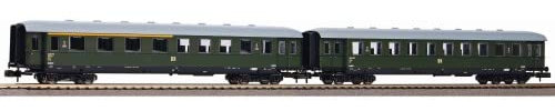 Piko N 40628 N 2er-Set Schürzeneilzugwagen 1./2. Kl. + 2. Kl. der DR