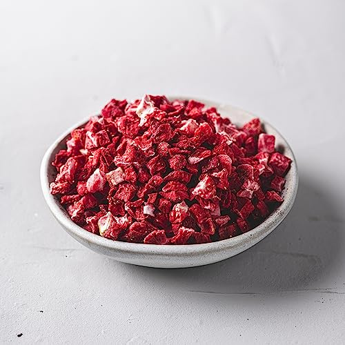 Bio Erdbeeren gefriergetrocknet I Würfel 5-10mm 100% Frucht I Trockenfrucht I Beeren Obst I 500g Inhalt | 104 % Frucht – getrocknete Früchte sind ideal für Müsli, Backen & Snacks – ballaststoffreich & ohne Zuckerzusatz