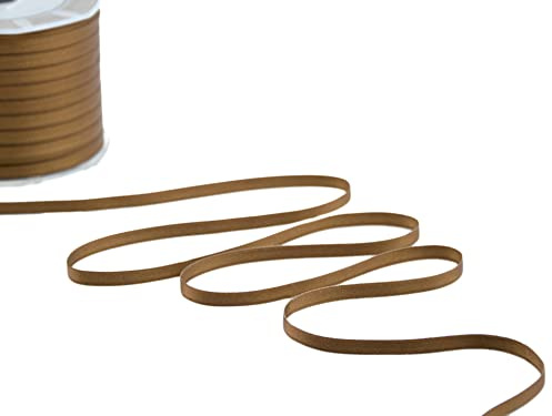 Furlanis - Doppelsatinband, Italienische Gewebe - Braun, 6 mm x 25 m