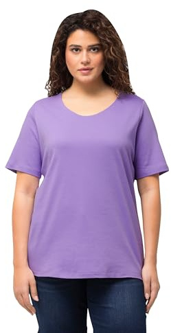 Ulla Popken Damen Shirt, Doppellagig, Slim, Rundhals, Halbarm 810528 T-Shirt