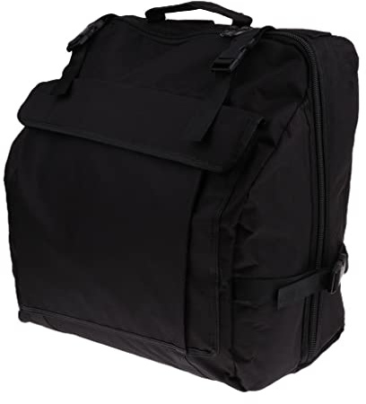 harayaa Weich Gepolsterte Schwarze Klaviertasche Akkordeon Rucksack für Bass Akkordeon, 96 Bass