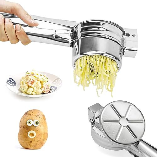 Kartoffelpresse,Edelstahl,Spaghettieispresse,Spülmaschinenfest,Mit 3 austauschbaren