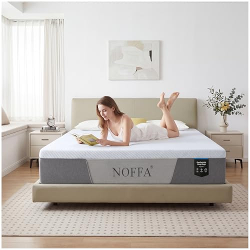NOFFA Double Mattresses, 4ft6 Double Memory Foam Mattress, Breathable Mattress Medium Firm with Soft Fabric, Triple Support (135x190x20cm)