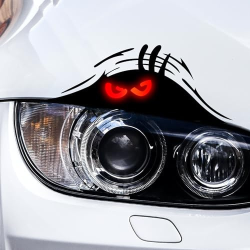 2PCS Murimt Peeking Monster Funny Car Stickers and Decals - Waterproof Reflective Headlight Vinyl for Women Men Truck - Cover Scratches Bumper Halloween Stickers