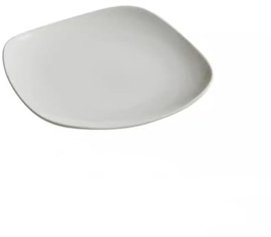 EINES Teller Abendessen Keramik-Essteller, Teller, quadratisch, for Zuhause, Buffet, Geschirr, Western-Steak-Teller, Restaurant, Vorspeisenteller, Weiß Speiseteller der Empfangsparty (Color : 9.5in)