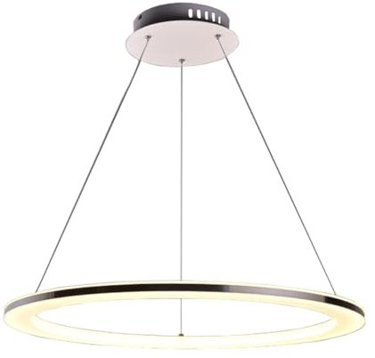 LED Pendelleuchte Esstisch Esszimmer Lampen Ring Hängelampe Dimmbar Mit Fernbedienung Wohnzimmer Hängend Leuchte Modern Silber Edelstahl Höhenverstellbar Für Schlafzimmer Deko Deckenlampe,Φ50cm