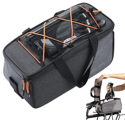 Gepäckträgertasche, 6 l, große Kapazität, wasserdicht, mit Reflektor, Schnellzugriff, Fahrradsatteltaschen mit Organisationstaschen, Vorder- und Hinterradtasche für lange Reisen
