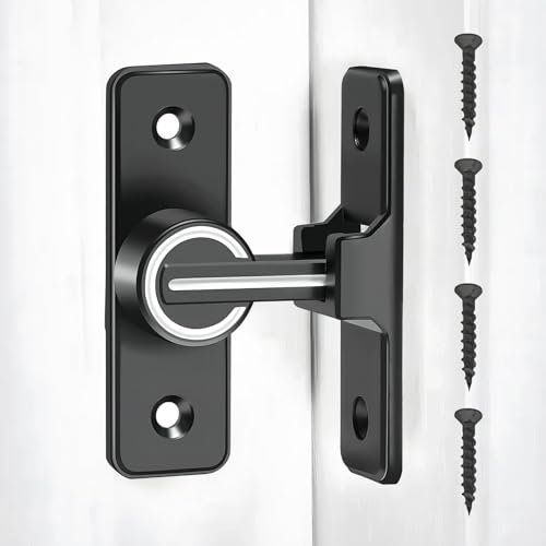 Serratura per Porta Scorrevole Illuminata, 90 Gradi Serrature di Sicurezza Fibbia Angolo Retto, Fibbie Antifurto per Porte di Stanze, Bagni, Porte Scorrevoli