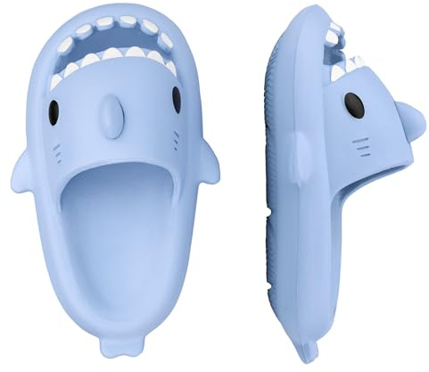 IASKDIN Shark Tofflor Pojkar Flickor Shark Slippers Män Kvinnor Sommarstrand- och poolskor Sandaler Badtofflor, A blå, 34/35 EU