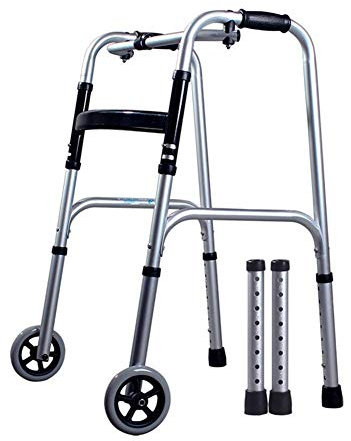 JKJZSALJ Rollator Pieghevole Rollator Walker, Home Light Walking Frame Leggero in Alluminio con Ruote Robusto Dispositivo di Camminata E Supporto, 51X47X73Cm