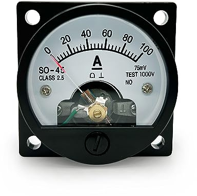 LEPEVNEY Analogico Dial Panel Meter Voltmetro Gauge SO-45 Corrente rotonda Amperometro di misura DC 100A/75MV