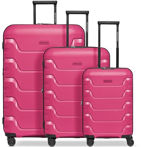 Smartbox set 3 valigie rigide estendibili | trolley leggeri con 4 doppie ruote & serratura TSA | polipropilene durevole – Edition 01