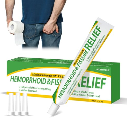 RHAICARE Hemorrhoid and Fissure Cream,Hemorrhoidal Ointment for Fast Acting Itch, Swelling, and Maximum Strength Pain Relief（1 Pack