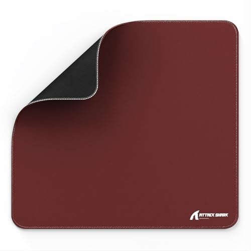 ATTACK SHARK CM02 Esports-Gaming-Mauspad Großes, Feine sandähnliche Texturoberfläche, Wasserabweisender Beschichtung, Stark Strukturierte, Haftende Unterseite, 450 x 400 x 4MM –Rot