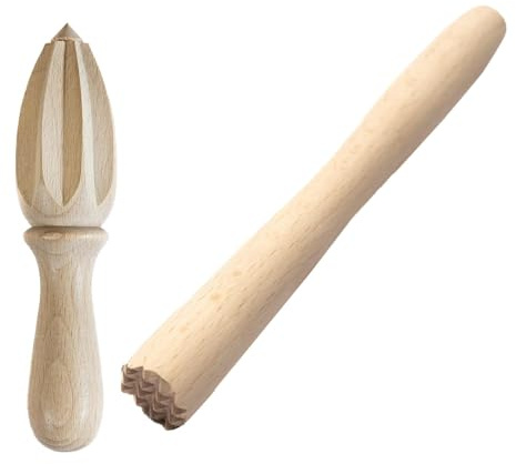 Chinchilla® BAR-DUO: Exprimidor de limones y desatascador de caipirin de madera - utensilios de bar de para disfrutar de la cocina y los cócteles, hechos a mano en Alemania y la UE
