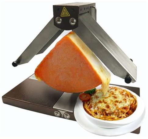 Electric Raclette Cheese Melter Machine,900W Commercial Cheese Grill,320°C Commercial Cheese Grill with 0-90° Adjustable Half Cheese Wheel,Preheating 3/Heating 3-5 Minutes for Resaurant Kitchen