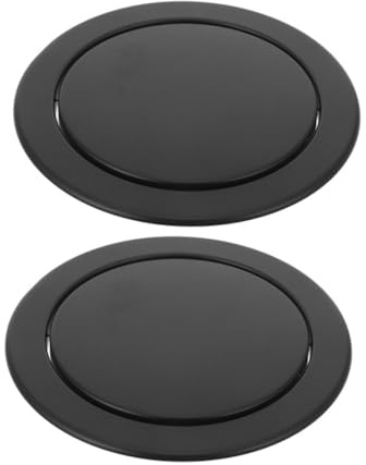 SMASOLO 2 Pièces Couvercle Poubelle Inox Rond à Rabat Pivotant Intégré pour Cuisine Salle de Bain Bureau et Fermeture Automatique Design Moderne et Incrusté