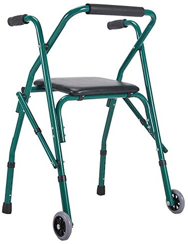 GUHPZA Rollator Pieghevole per Anziani E Adulti, Rollator Leggero E Regolabile in Altezza, Ausilio per La Mobilità Progressiva Pieghevole in Alluminio, per Uso Interno Ed Esterno