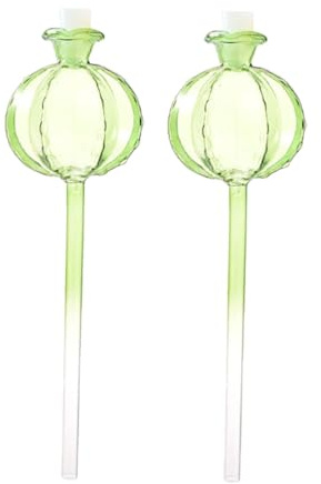 POPETPOP 2 Pezzi Automatico Irrigatore Globulo in Vetro per Piante Annaffiatoio Trasparente per Vasi ed Esterni Dosatore per Piante in Casa Bonsai