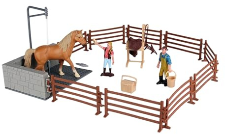 YUGSHNKFC Pädagogische Spielsets zur Pferdepflege enthalten realistische Tiermodelle und Rollenspielzubehör für Gruppenaktivitäten. Simulation Einer Pferdefigur