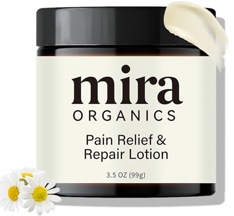 Mira Pain Relief & Repair Lotion, Mira Organics Pain Relief Cream With Chamomile, Aloe Leaf Extract & Beeswax, Mira Organics Cream, Soothes Muscles And Joints, Fast Absorbing Non-Greasy - 3.5 OZ(99g)