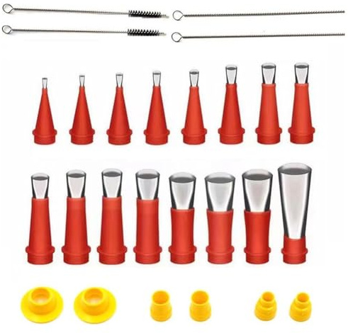 Kit di 26 ugelli in gomma con basi in acciaio inox e spazzole per sigillatura del telaio del serbatoio del bagno della cucina riutilizzabile applicatore antiruggine