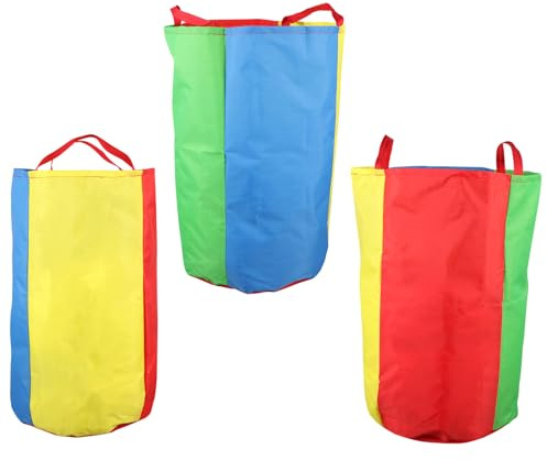 Abaodam Set 3 Sacchi da Corsa per 80-100 Cm, Borse da Gioco Colorate Spesso e Resistente, Gioco di Corsa Sacchi per Attività All’aperto e Scuola