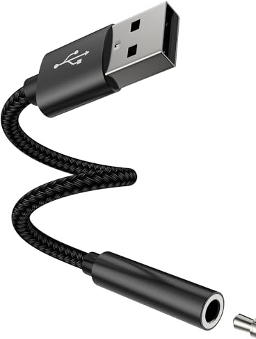Conector jack adaptador USB a AUX, cable de audio para iPhone 3,5 mm, conector de coche para Apple adaptador jack micrófono DAC para iPad Sound Conector de auriculares PC Adaptador de audio Android