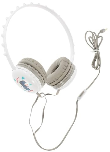 BESPORTBLE Casque Audio Filaire Circum-aural pour Garçon et Filles, Casque Arceau Blanc, Écouteurs Stéréo Légers pour Étudiants, Protection Auditive Son Haute Fidélité, Usage Scolaire